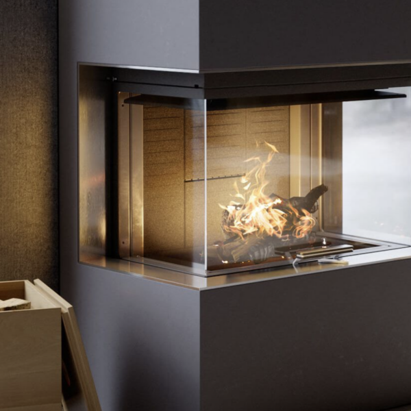 RAIS 3 Sided Visio Wood Burning Range